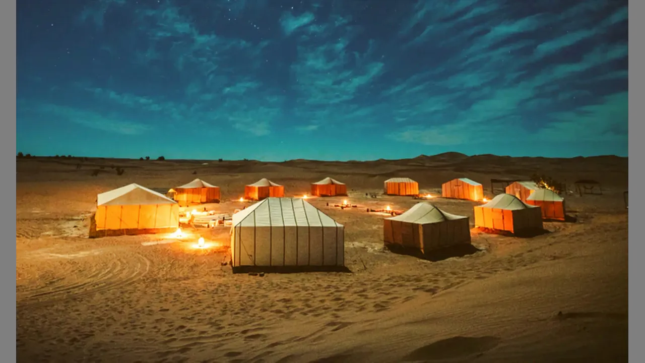 Students in Moroccan desert